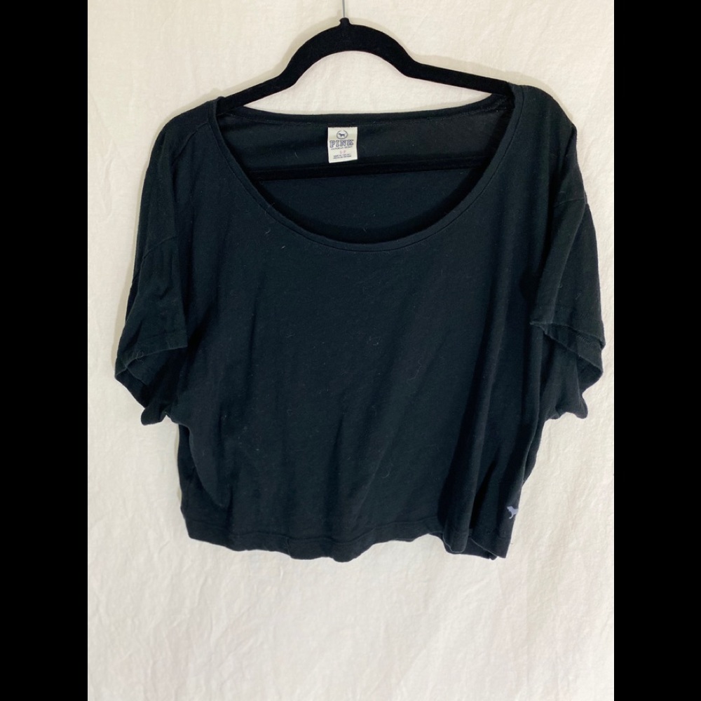 ❤️ 3/20 PINK Black Crop Tee Size S